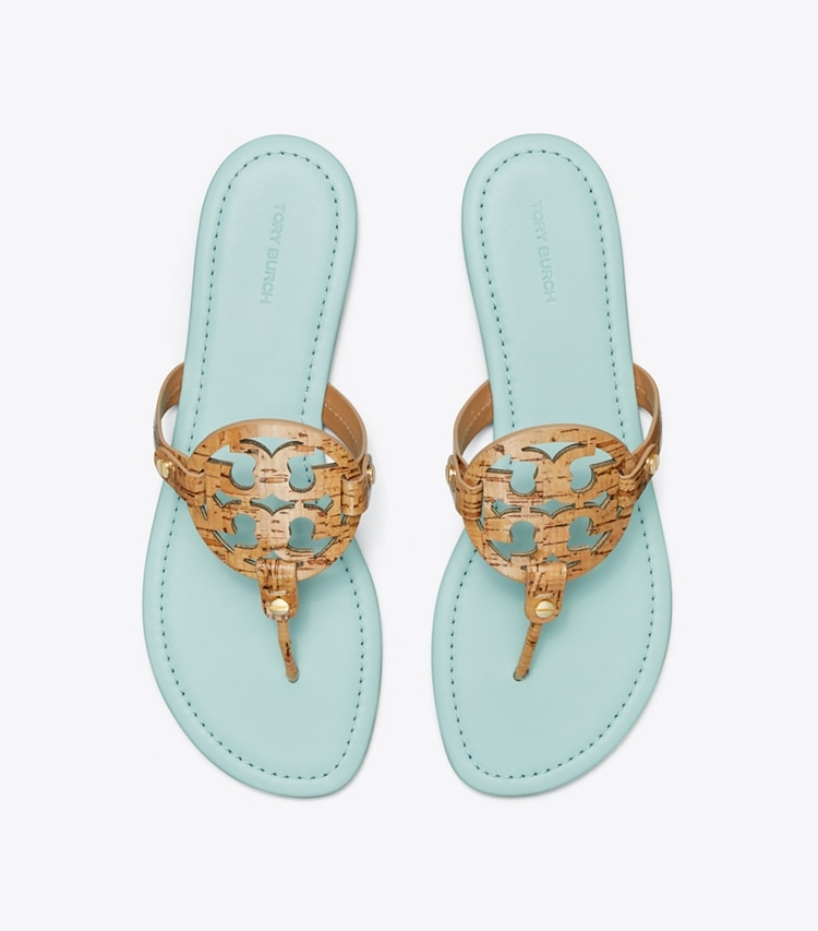 TORY BURCH MILLER PATENT CORK SANDAL - Natural / Sea Bubble