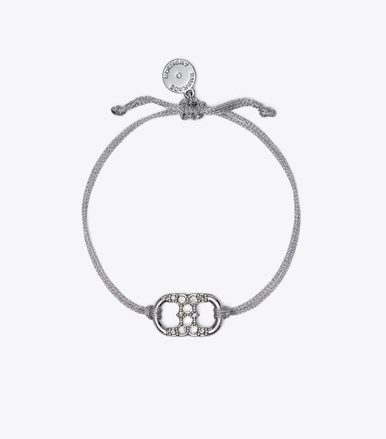 TORY BURCH EMBRACE AMBITION PAVe BRACELET - Tory Silver / Silver / Crystal - Click Image to Close