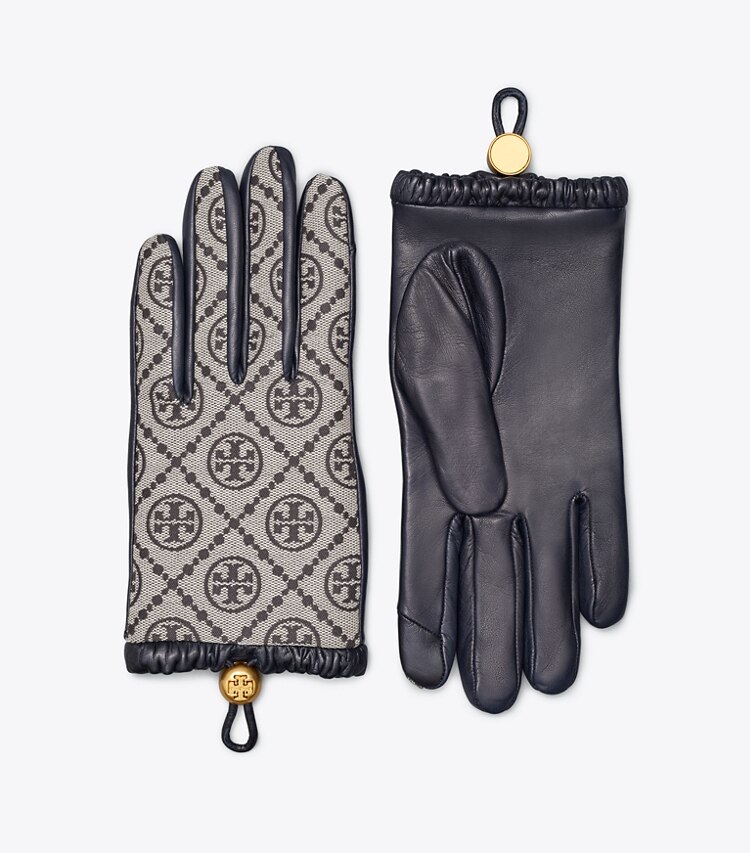 TORY BURCH T MONOGRAM GLOVES - Tory Navy - Click Image to Close