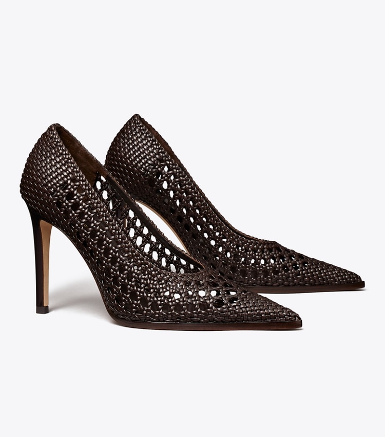 TORY BURCH WOVEN POINTED PUMP - Coco - Click Image to Close