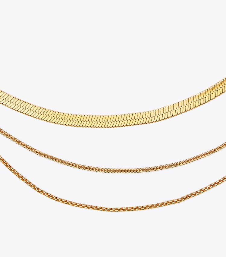 TORY BURCH KIRA PEARL LAYERED NECKLACE - Tory Gold / Tory Gold