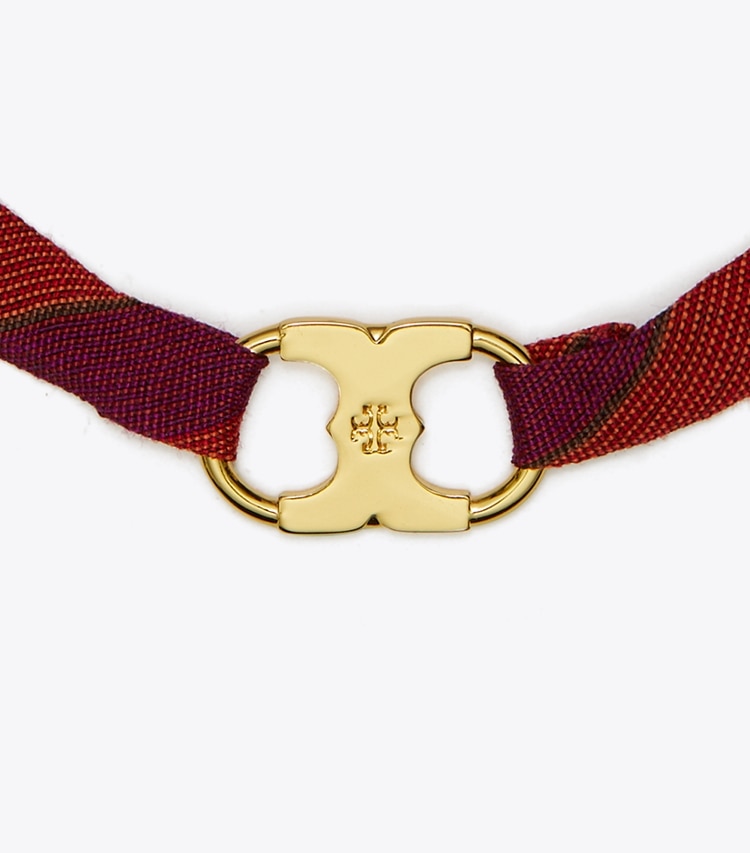 TORY BURCH EMBRACE AMBITION WRAP BRACELET - Tory Gold / Red / Purple