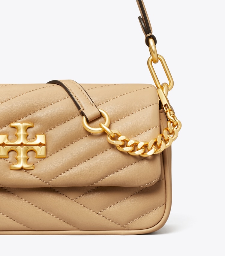 TORY BURCH SMALL KIRA CHEVRON FLAP SHOULDER BAG - Desert Dune