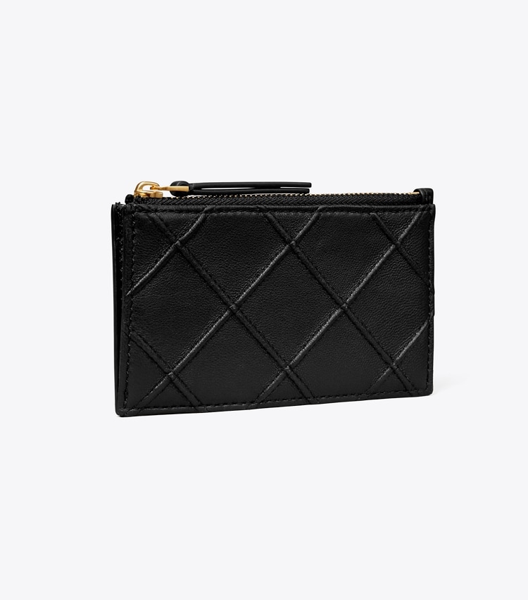 TORY BURCH FLEMING SOFT ZIP CARD CASE - Black - Click Image to Close