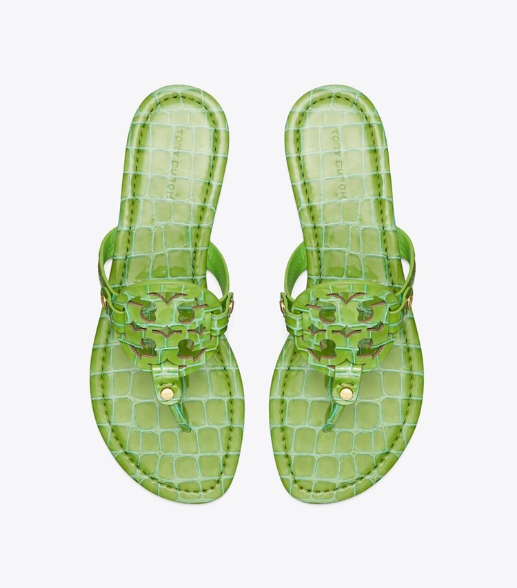 TORY BURCH MILLER CROC EMBOSSED LEATHER SANDAL - Jolly Green