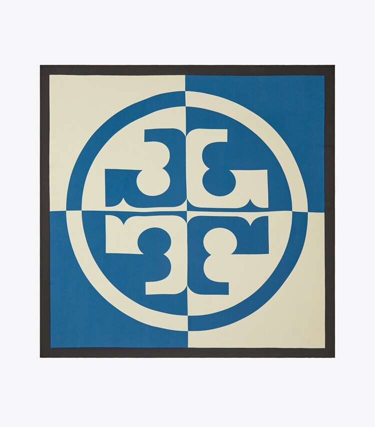 TORY BURCH COLOR BLOCK LOGO DOUBLE SIDED SQUARE - Color Block Logo Blue - Click Image to Close