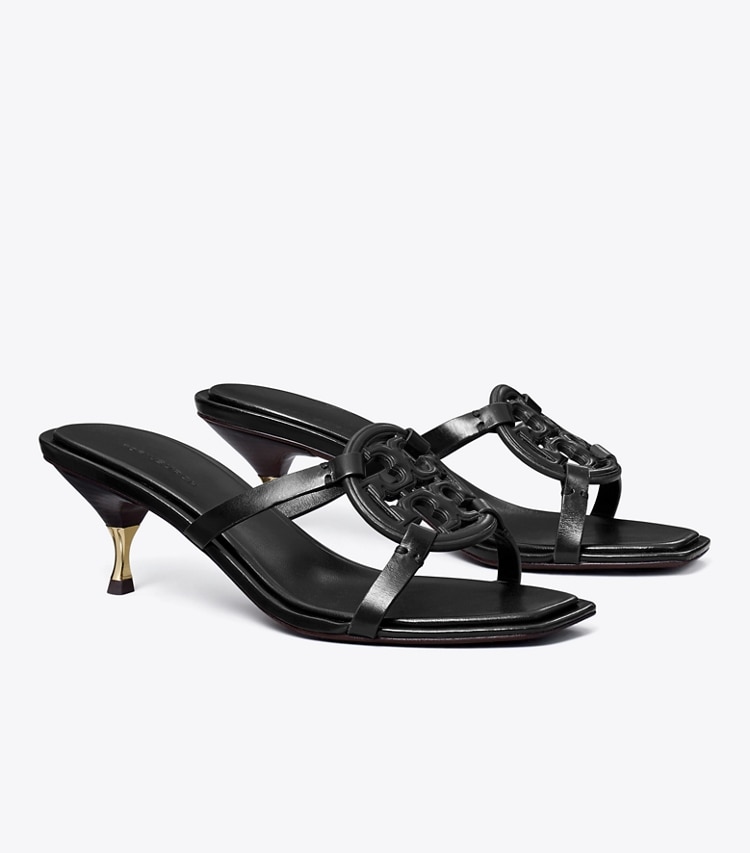 TORY BURCH MILLER BOMBe LOW HEEL SANDAL - Perfect Black - Click Image to Close