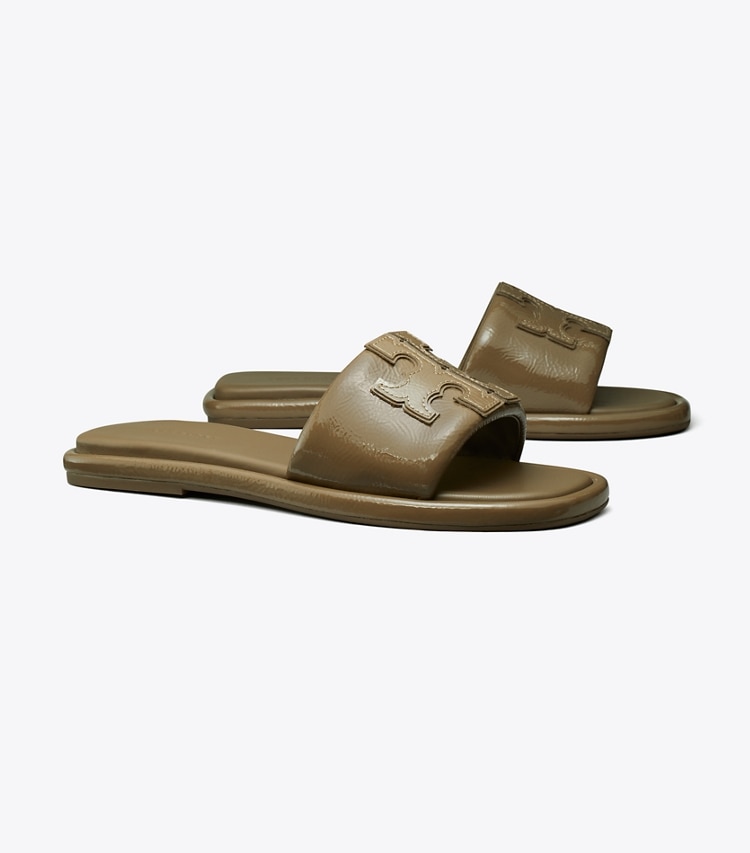 TORY BURCH DOUBLE T SPORT SLIDE - Toasted Sesame - Click Image to Close