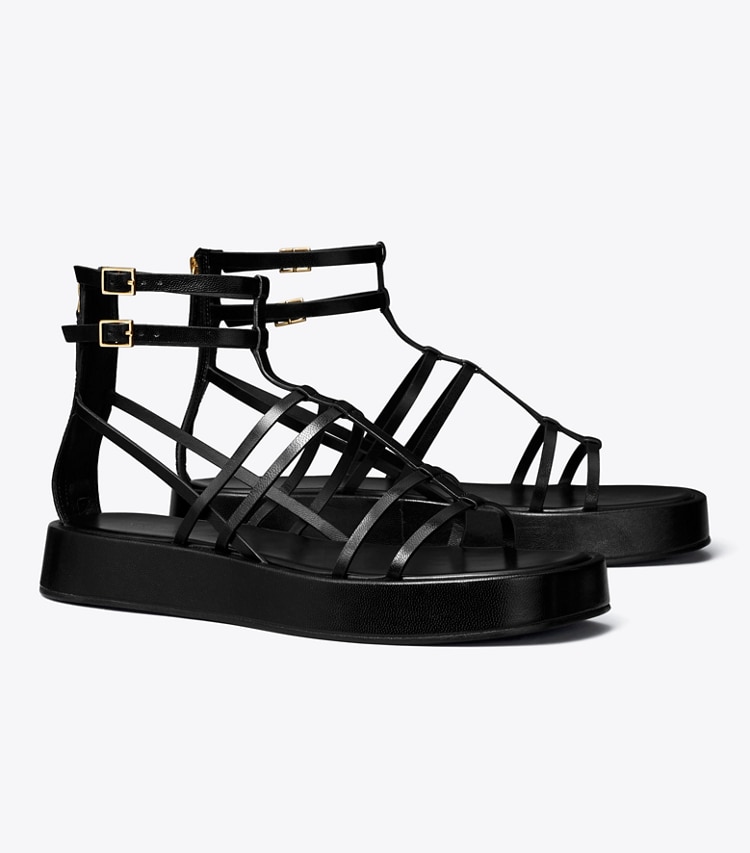 TORY BURCH CAPRI PLATFORM GLADIATOR SANDAL - Perfect Black