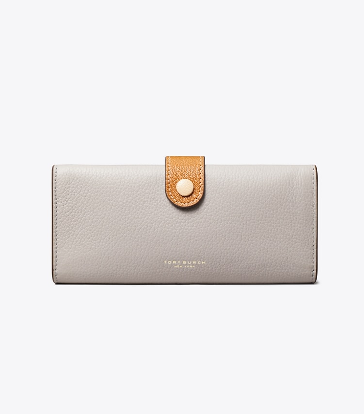 TORY BURCH COLORBLOCK LONG WALLET - Bay Gray Multi