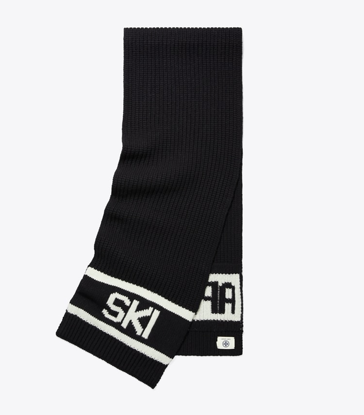 TORY BURCH APReS SKI SCARF - Sport Black / French Cream