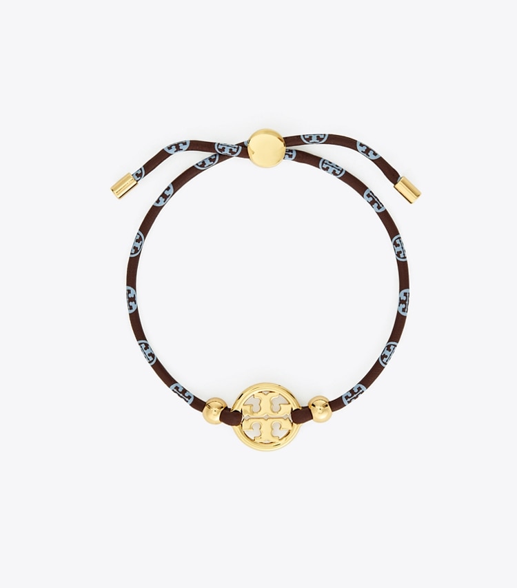 TORY BURCH T MONOGRAM MILLER SLIDER BRACELET - Tory Gold / Chocolate / Lavender