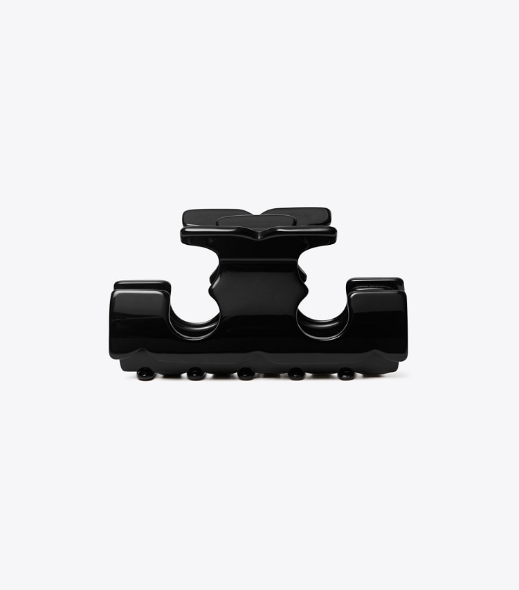 TORY BURCH SERIF-T HAIR CLIP - Black - Click Image to Close