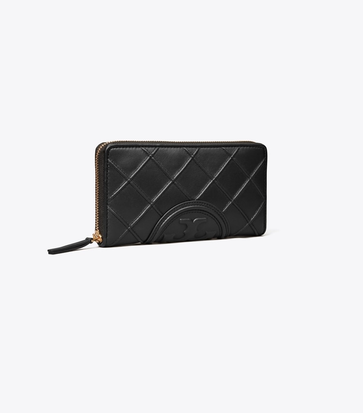 TORY BURCH FLEMING SOFT ZIP CONTINENTAL WALLET - Black - Click Image to Close