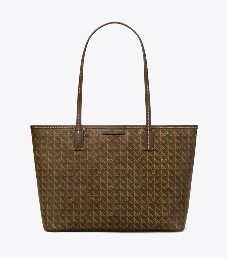 TORY BURCH SMALL EVER-READY ZIP TOTE - Chocolate