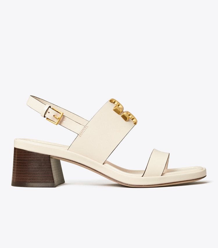 TORY BURCH ELEANOR HEEL SANDAL - New Ivory