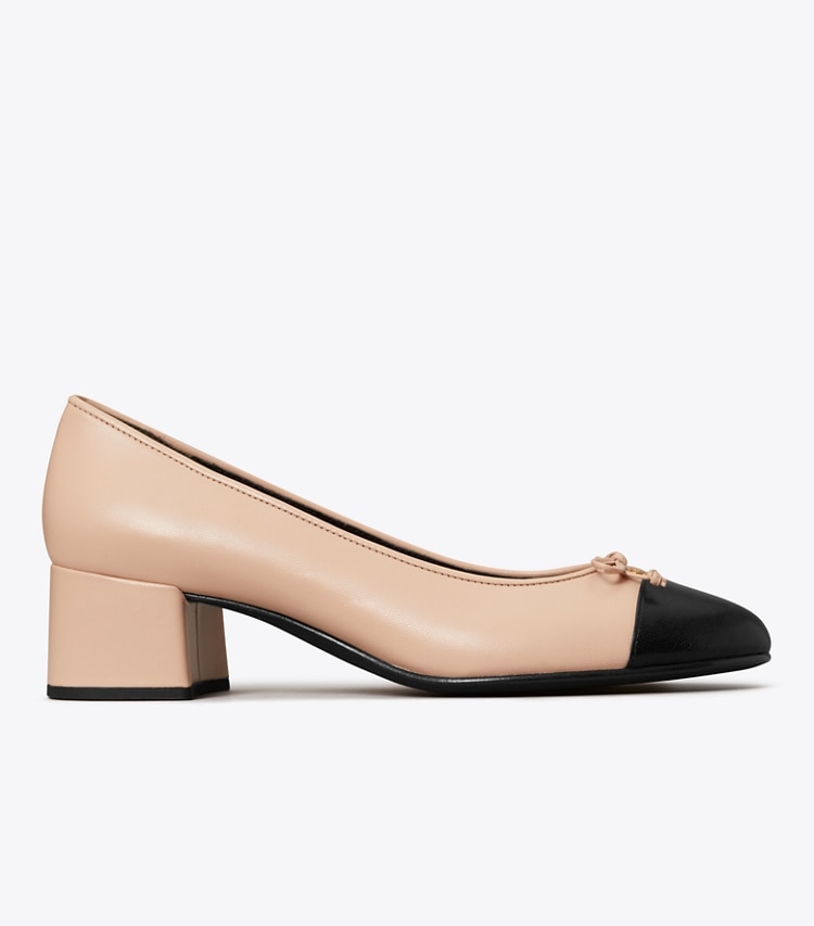 TORY BURCH CAP-TOE PUMP - Rose Pink / Perfect Black