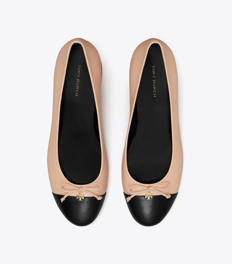 TORY BURCH CAP-TOE PUMP - Rose Pink / Perfect Black