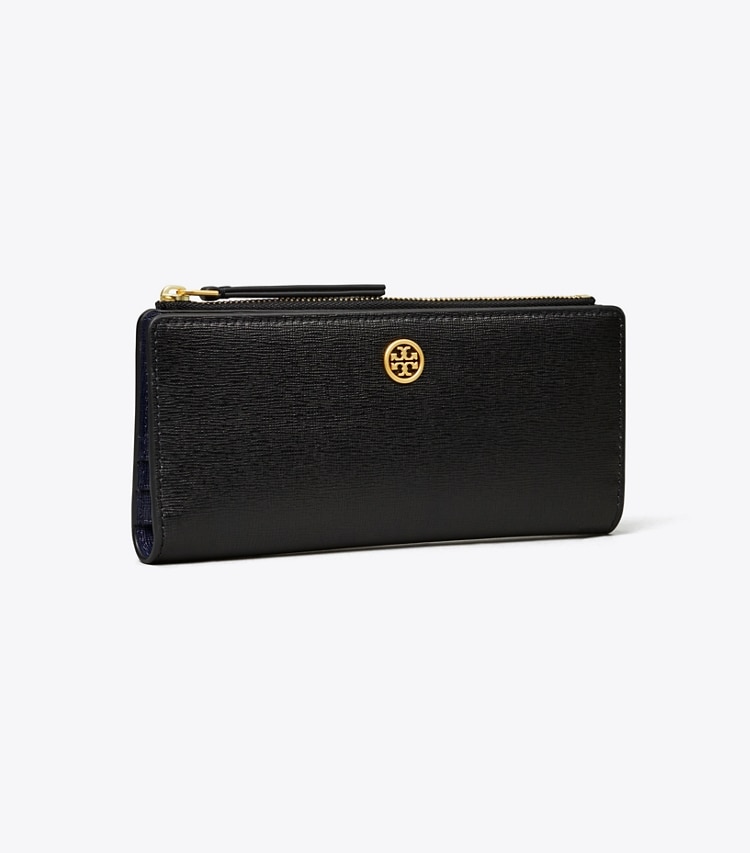 TORY BURCH ROBINSON ZIP SLIM WALLET - Black