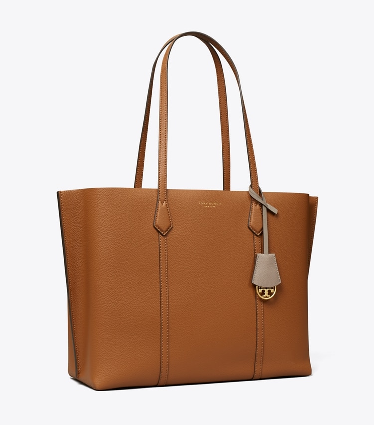 TORY BURCH PERRY TRIPLE-COMPARTMENT TOTE BAG - Light Umber