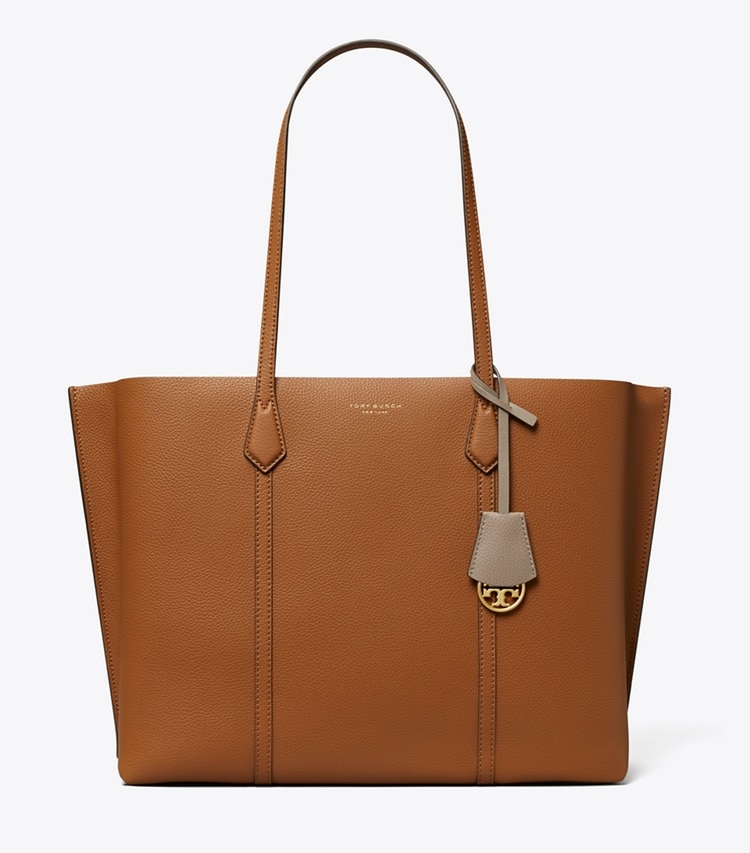 TORY BURCH PERRY TRIPLE-COMPARTMENT TOTE BAG - Light Umber