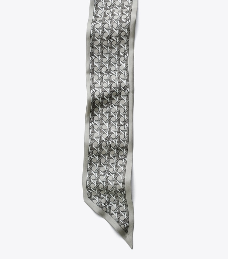 TORY BURCH BASKETWEAVE RIBBON TIE - Zinc