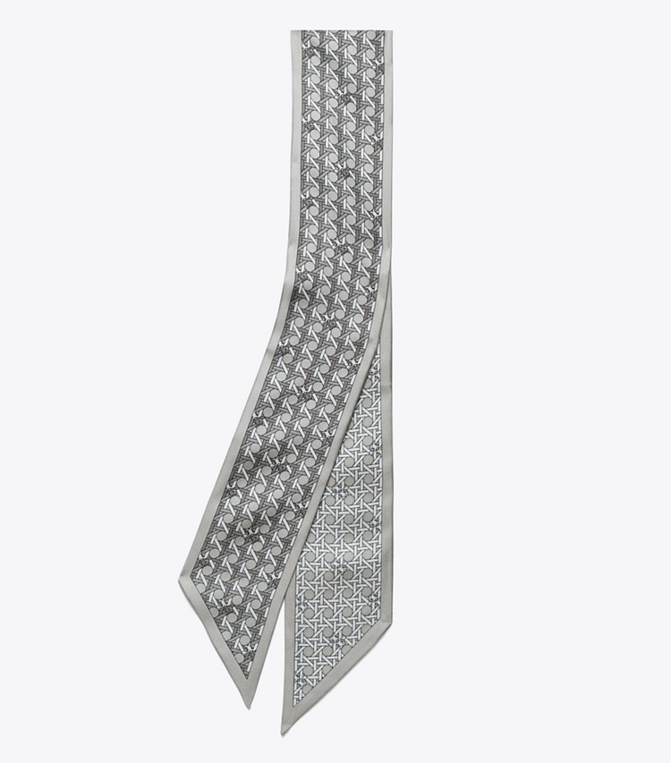 TORY BURCH BASKETWEAVE RIBBON TIE - Zinc