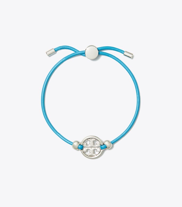 TORY BURCH MILLER SLIDER BRACELET - Tory Silver / Blue - Click Image to Close