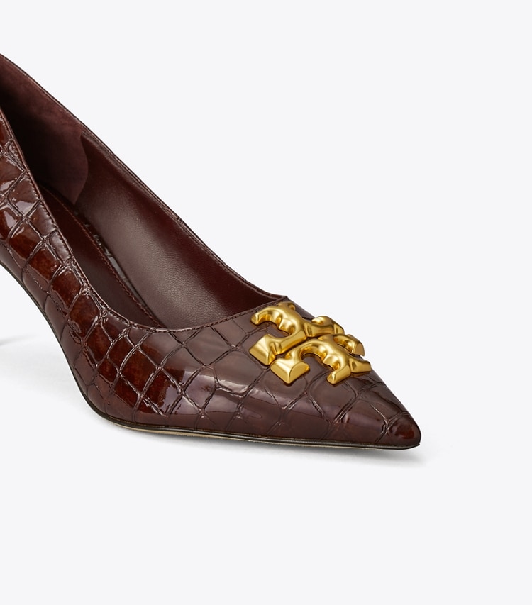 TORY BURCH ELEANOR PUMP - Brown Croc / Gold