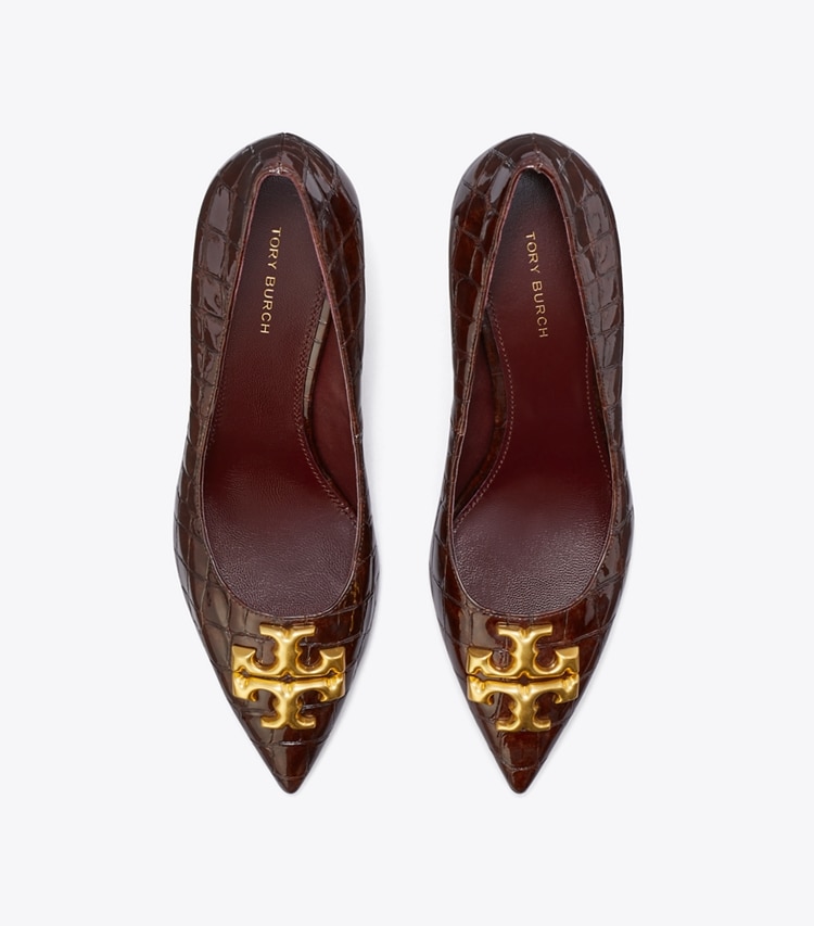 TORY BURCH ELEANOR PUMP - Brown Croc / Gold