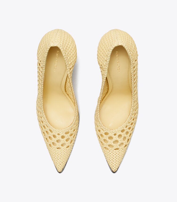 TORY BURCH WOVEN POINTED PUMP - Sweet Corn