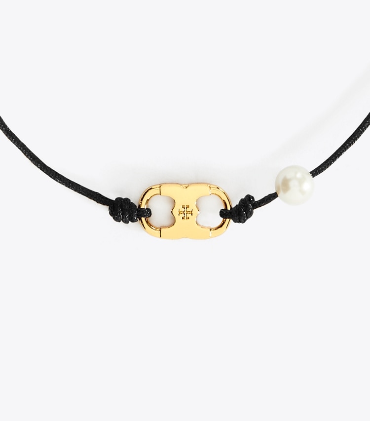 TORY BURCH EMBRACE AMBITION BRACELET - Tory Gold / Black / Cream