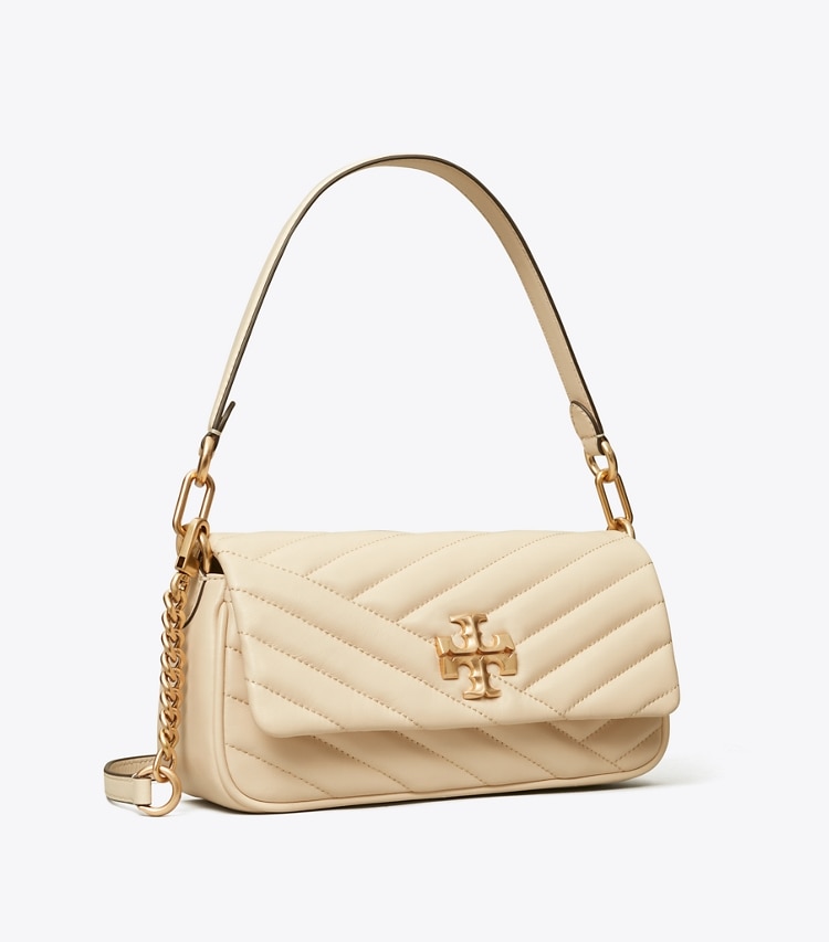 TORY BURCH SMALL KIRA CHEVRON FLAP SHOULDER BAG - New Cream