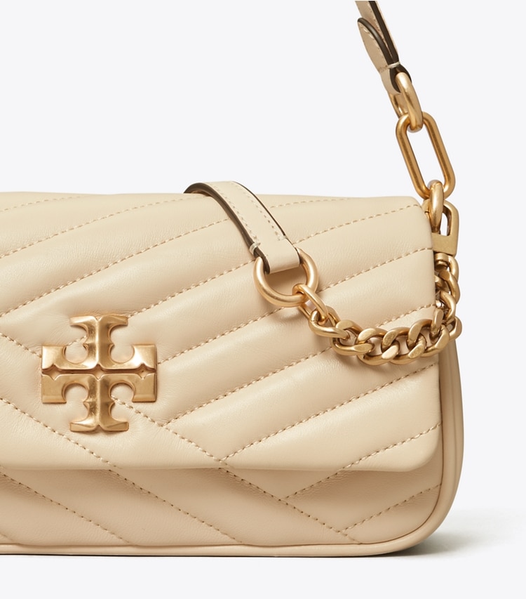 TORY BURCH SMALL KIRA CHEVRON FLAP SHOULDER BAG - New Cream