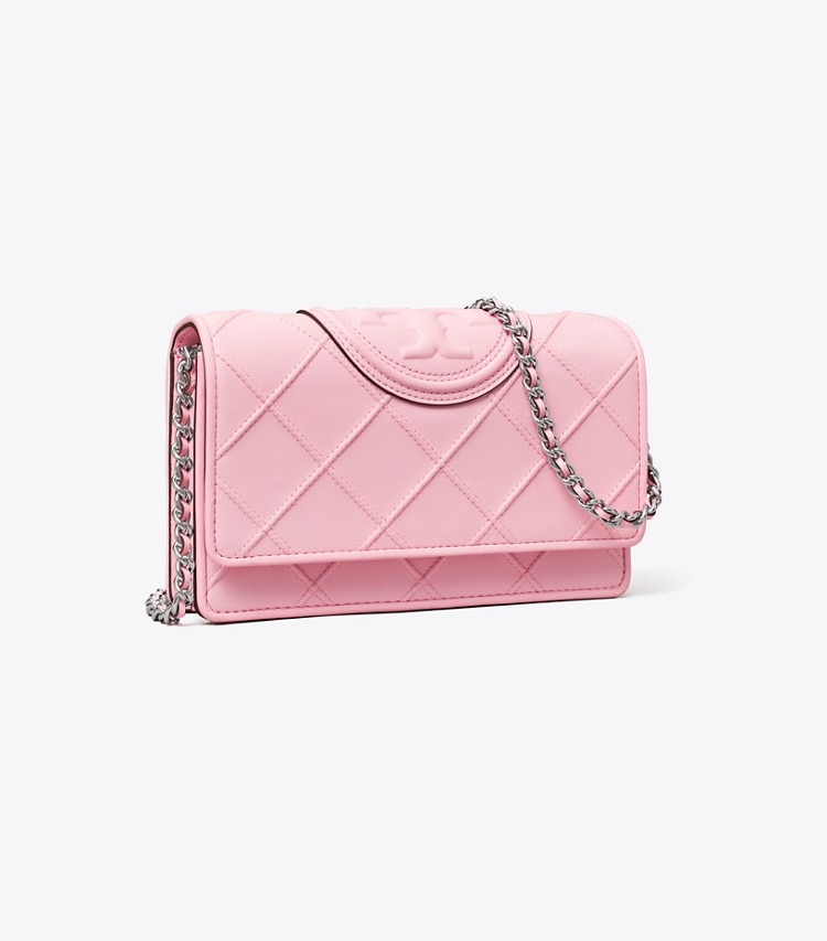 TORY BURCH FLEMING SOFT CHAIN WALLET - Plie Pink