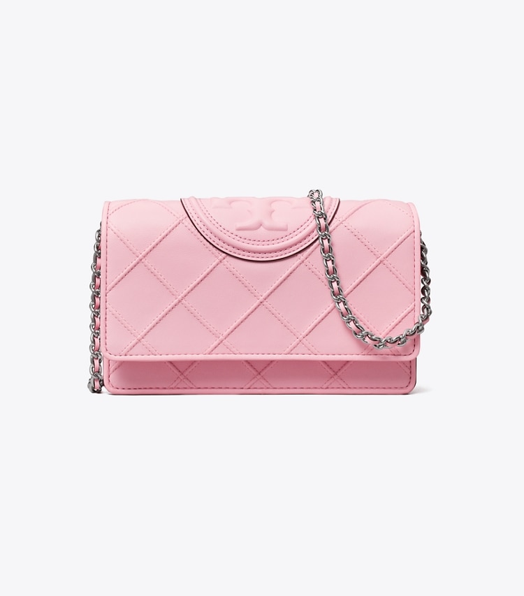 TORY BURCH FLEMING SOFT CHAIN WALLET - Plie Pink