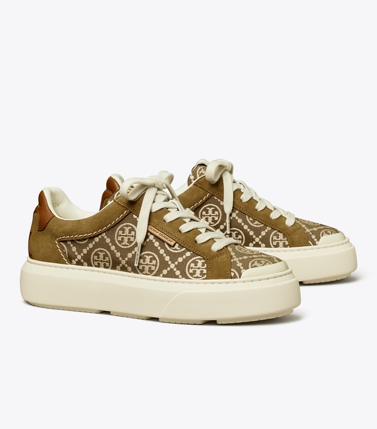 TORY BURCH T MONOGRAM LADYBUG SNEAKER - Inverse Hazel / Alce / Bourbon - Click Image to Close