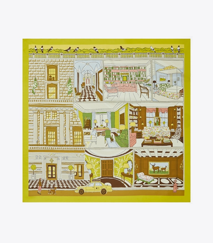 TORY BURCH DOLLHOUSE SQUARE - Tory Mansion Chartreuse - Click Image to Close