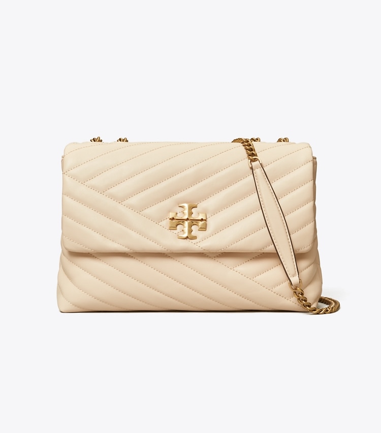 TORY BURCH KIRA CHEVRON CONVERTIBLE SHOULDER BAG - New Cream