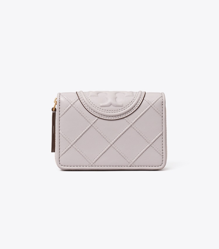 TORY BURCH FLEMING SOFT BI-FOLD WALLET - Bay Gray