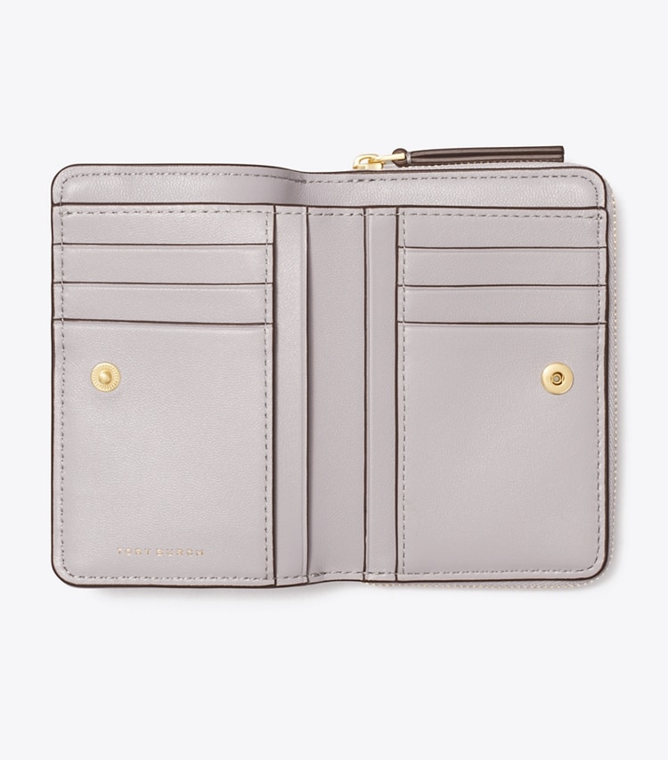 TORY BURCH FLEMING SOFT BI-FOLD WALLET - Bay Gray