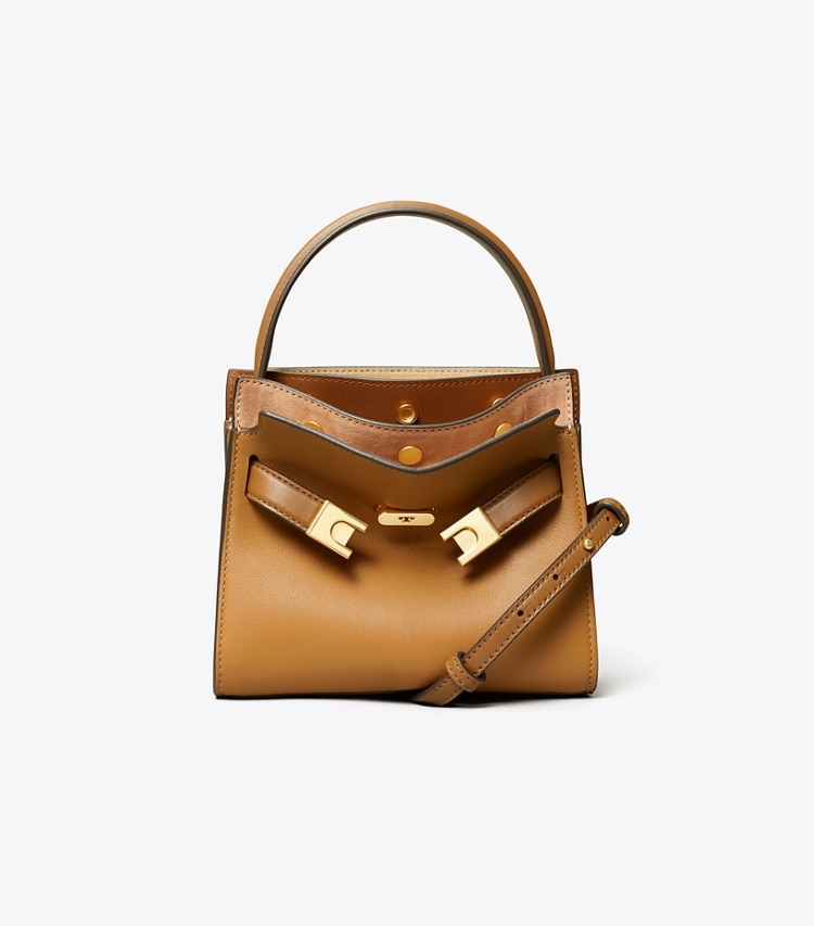 TORY BURCH PETITE LEE RADZIWILL DOUBLE BAG - Tiramisu