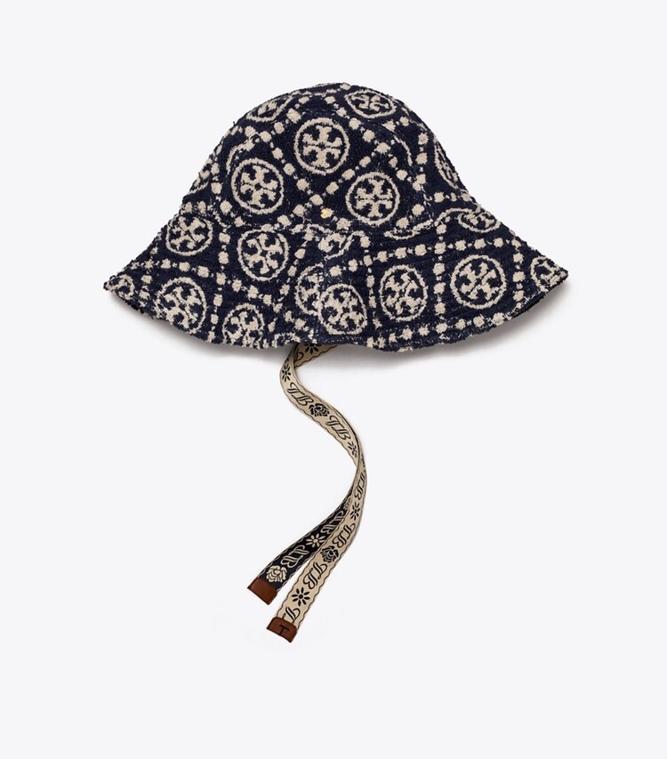 TORY BURCH T MONOGRAM REVERSIBLE BUCKET HAT - Tory Navy