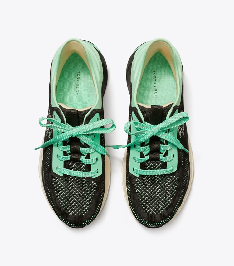 TORY BURCH GOOD LUCK KNIT TRAINER - Mint / Black