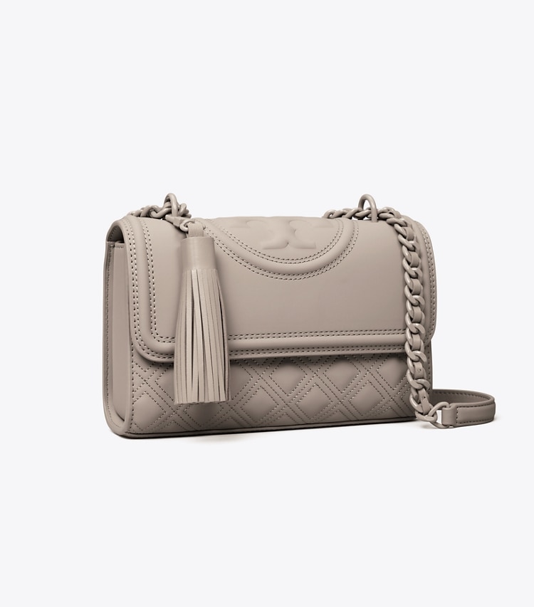 TORY BURCH SMALL FLEMING MATTE CONVERTIBLE SHOULDER BAG - Gray Heron - Click Image to Close