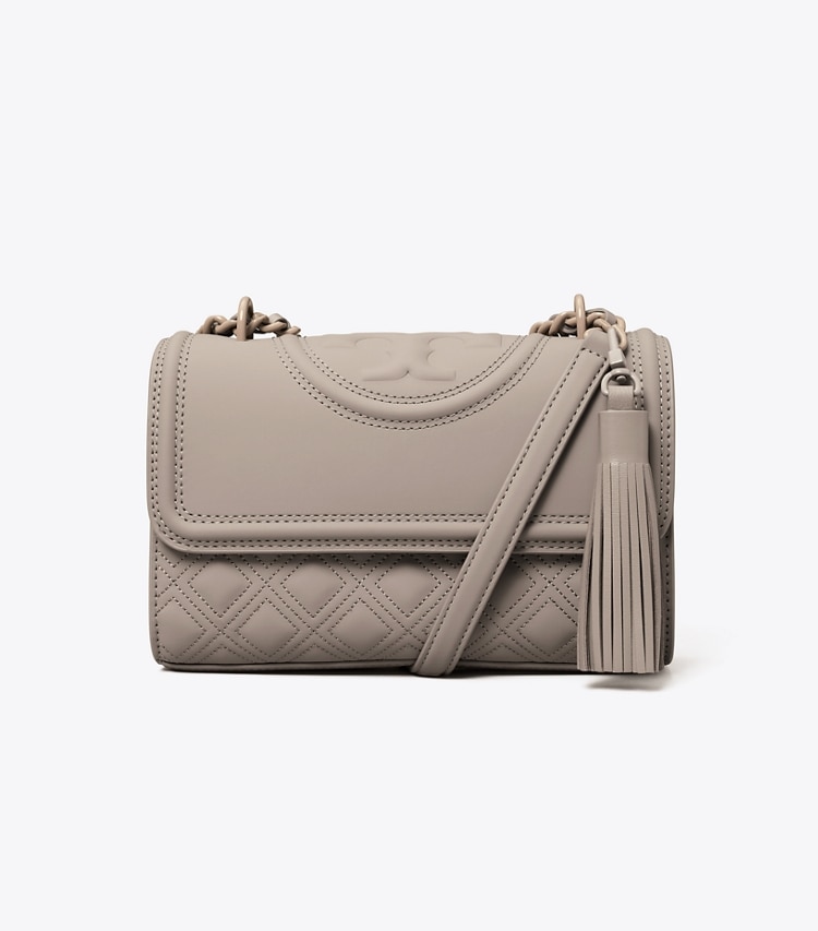 TORY BURCH SMALL FLEMING MATTE CONVERTIBLE SHOULDER BAG - Gray Heron