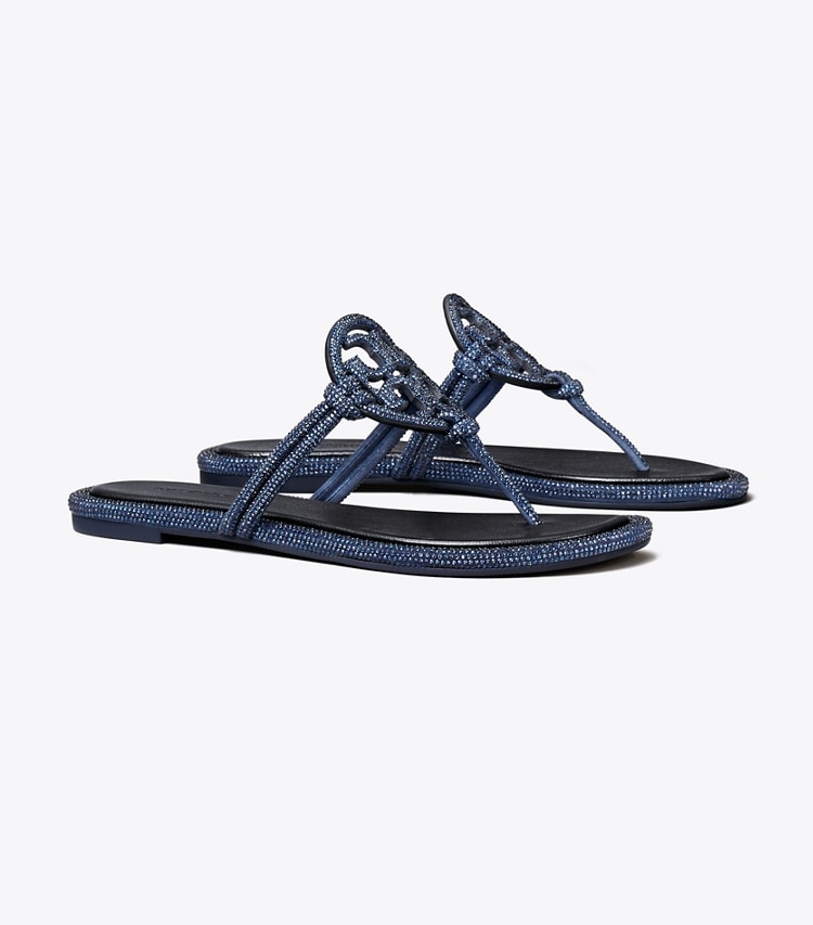 TORY BURCH MILLER PAVe KNOTTED SANDAL - Perfect Navy - Click Image to Close