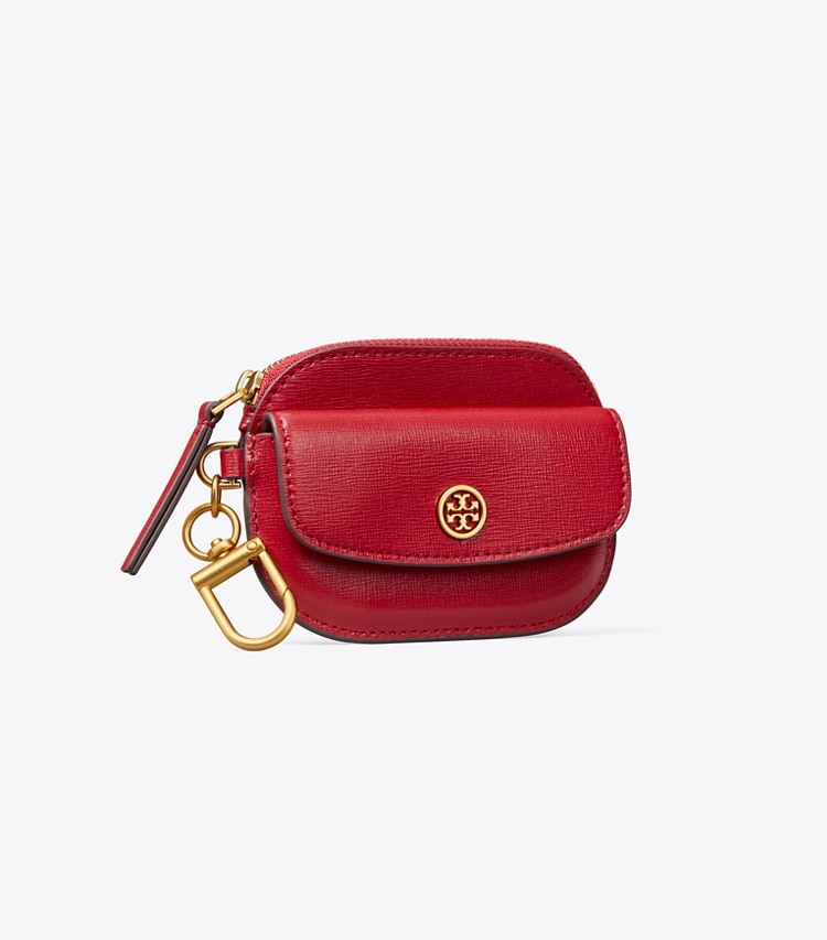 TORY BURCH ROBINSON CARD CASE KEY RING - Tory Red