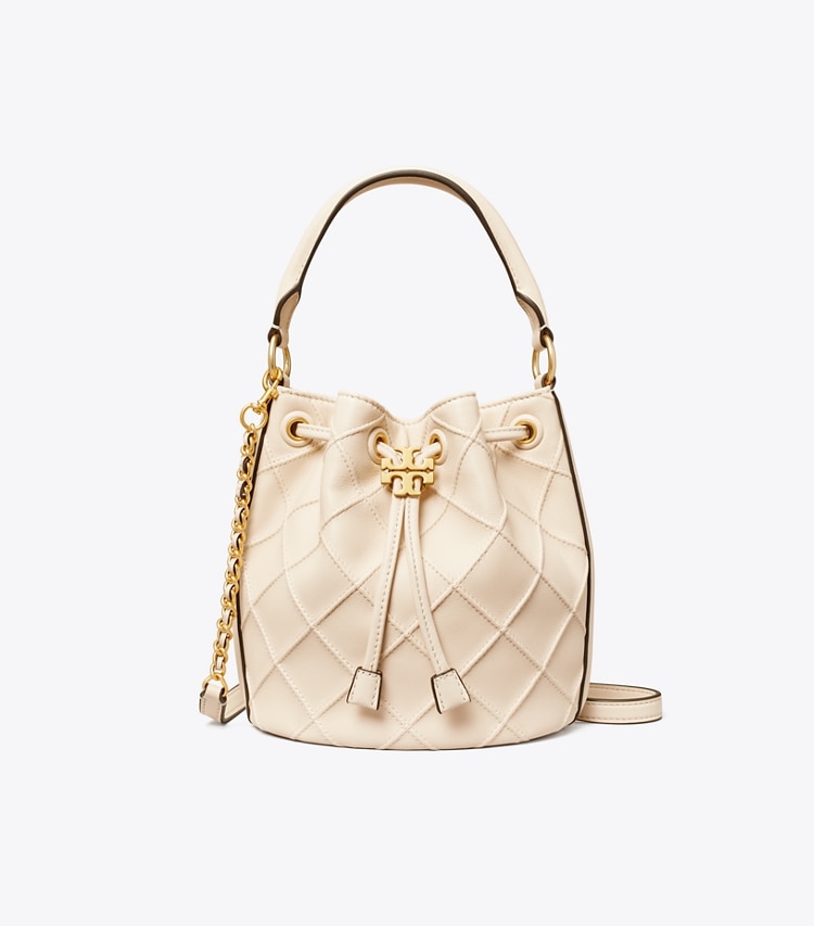 TORY BURCH SMALL FLEMING SOFT BUCKET BAG - New Cream