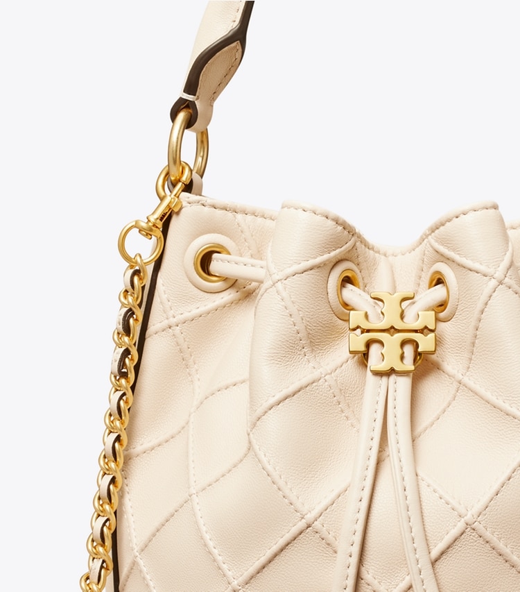 TORY BURCH SMALL FLEMING SOFT BUCKET BAG - New Cream